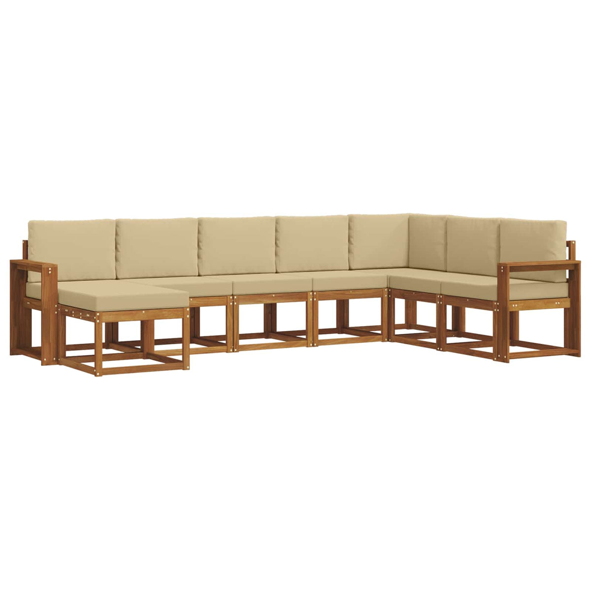 Set di divani da esterno 8 pz Naturale e Beige