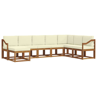 Set di divani da esterno con cuscino 8 pcs Naturale e Crema | homemem39