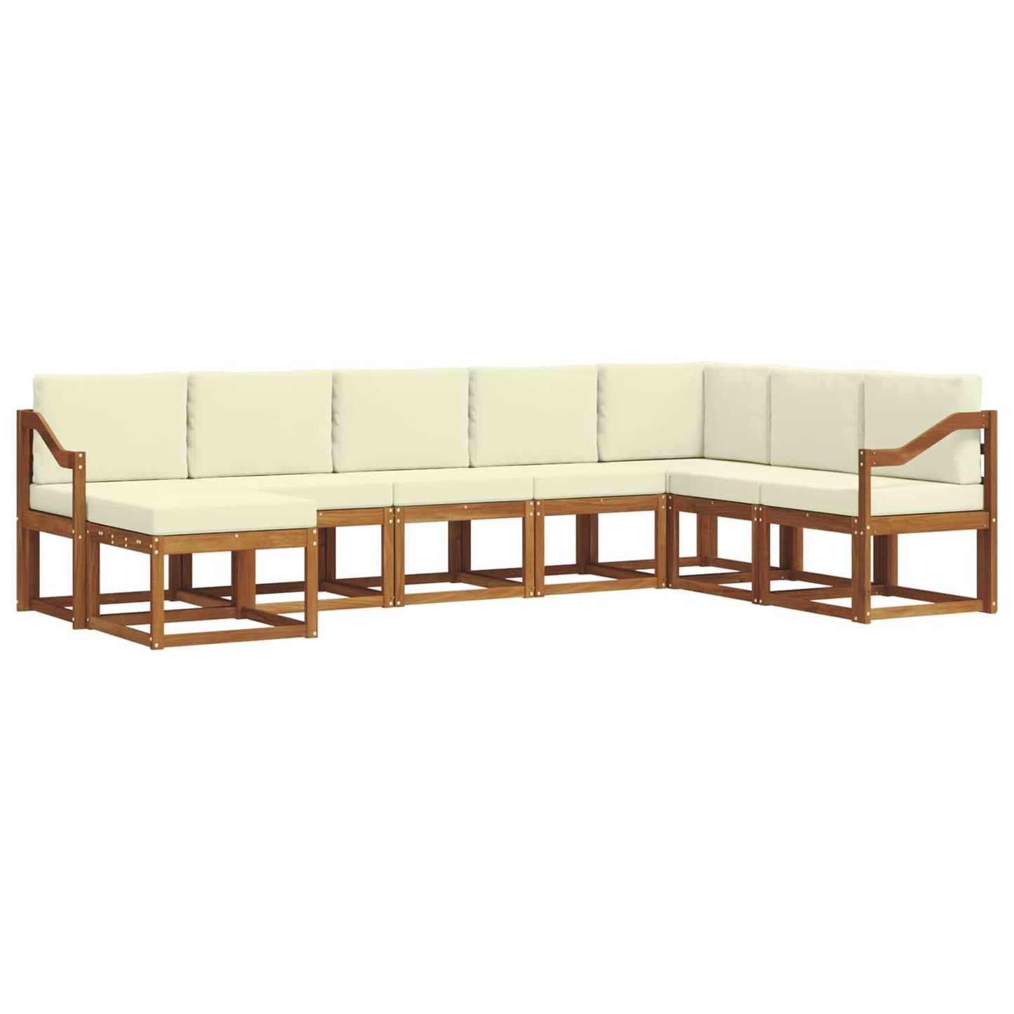 Set di divani da esterno con cuscino 8 pcs Naturale e Crema