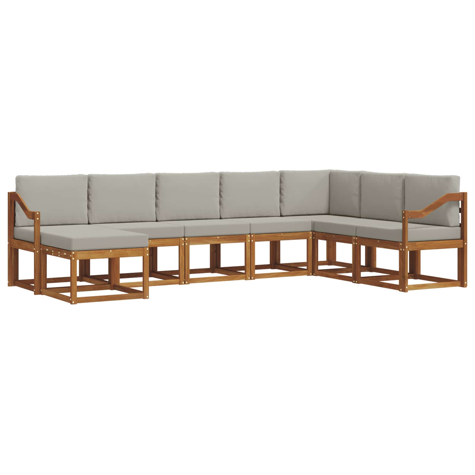 Set di divani da esterno 8 pcs Grigio Naturale e Chiaro | homemem39