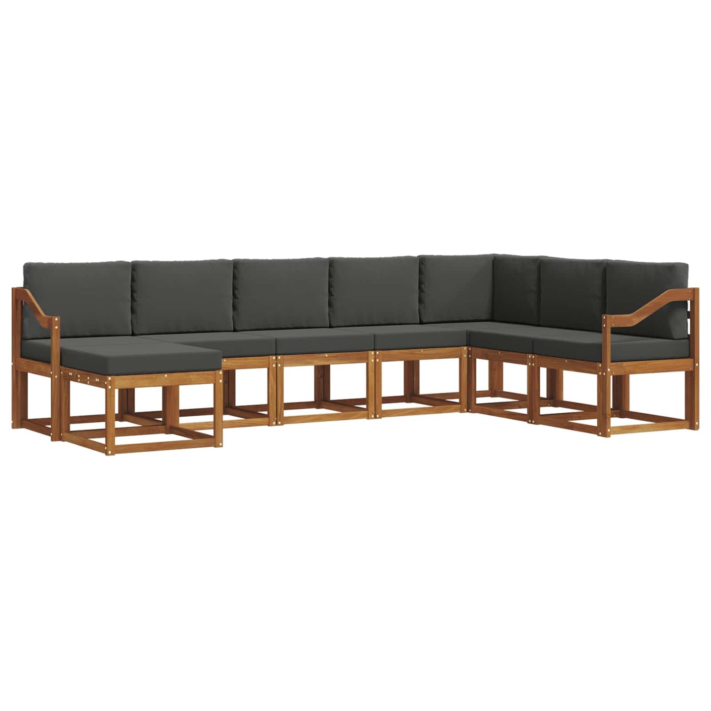 Set di divani da esterno con cuscino 8 pcs Naturale e Antracite