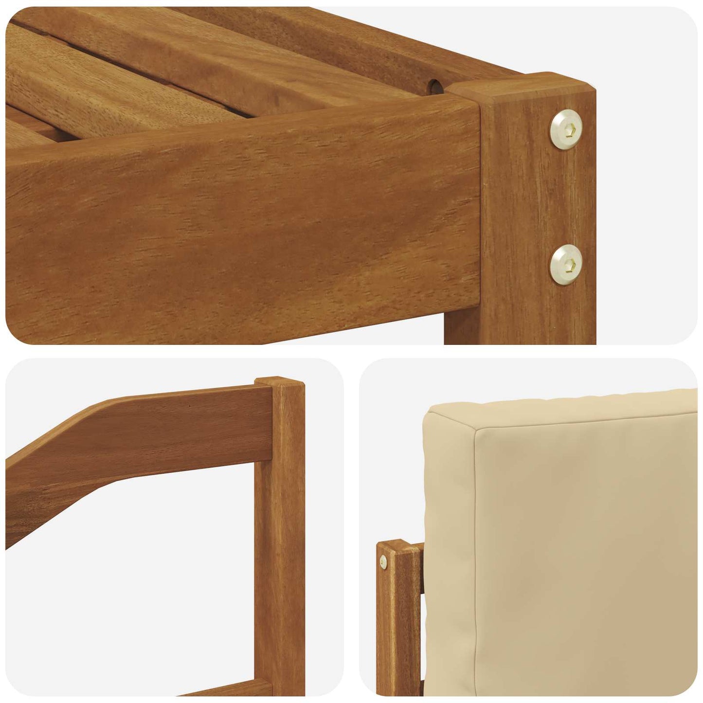 Set di divani da esterno con cuscino 8 pcs Naturale e Beige | homemem39
