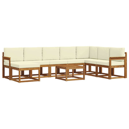 Set di divani da esterno con cuscino 9 pcs Naturale e Crema