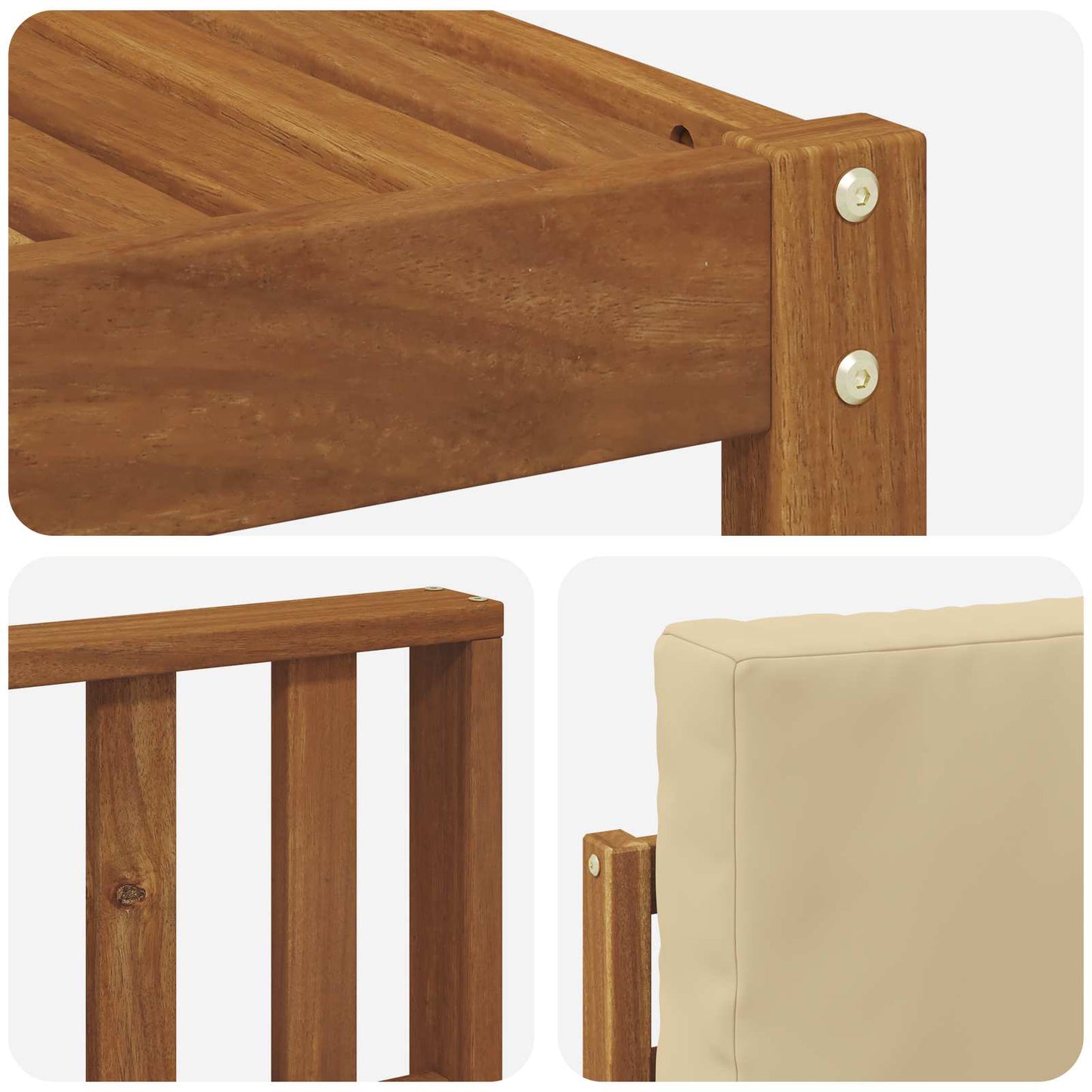 Set di divani da esterno con cuscino 9 pcs Naturale e Beige | homemem39