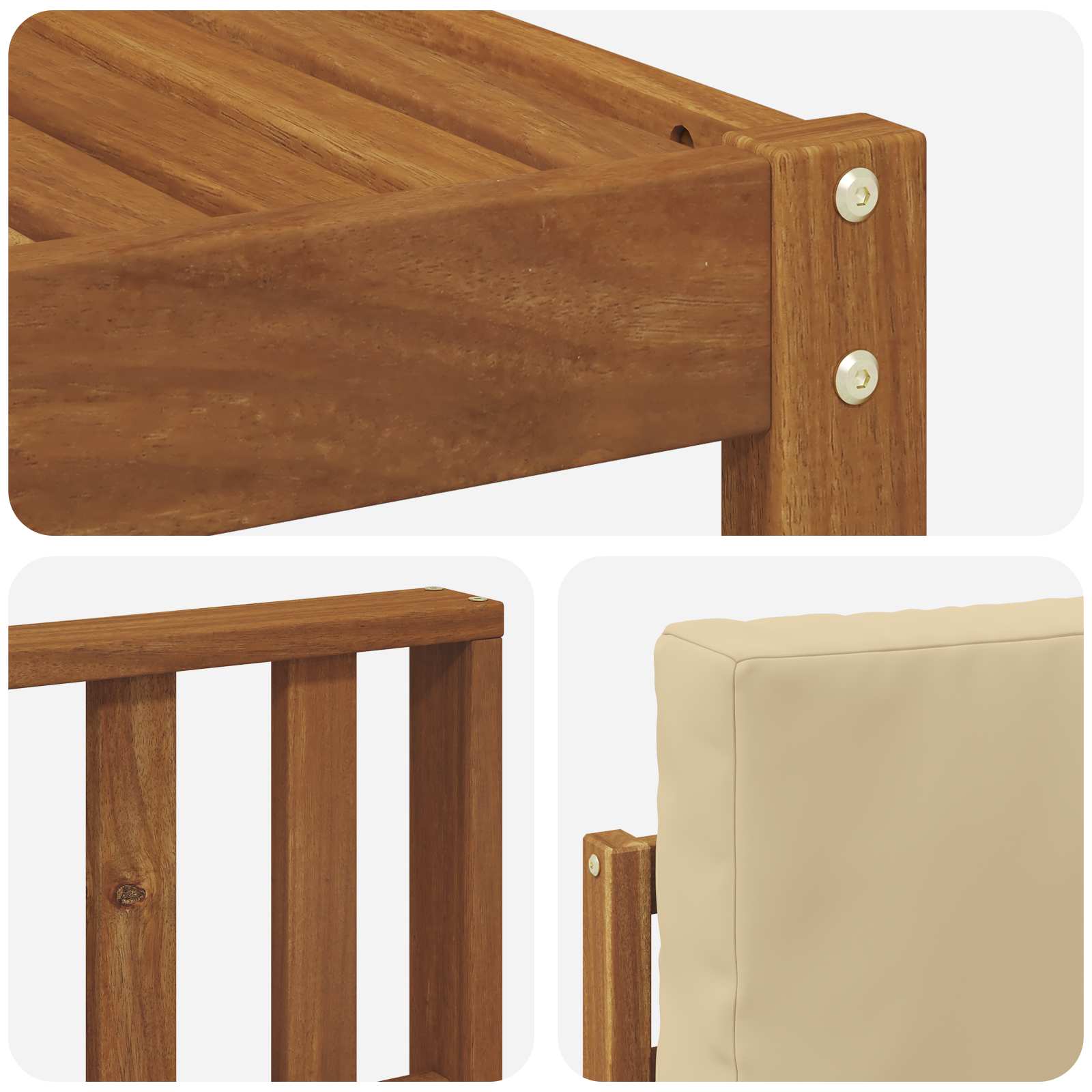 Set di divani da esterno con cuscino 9 pcs Naturale e Beige | homemem39