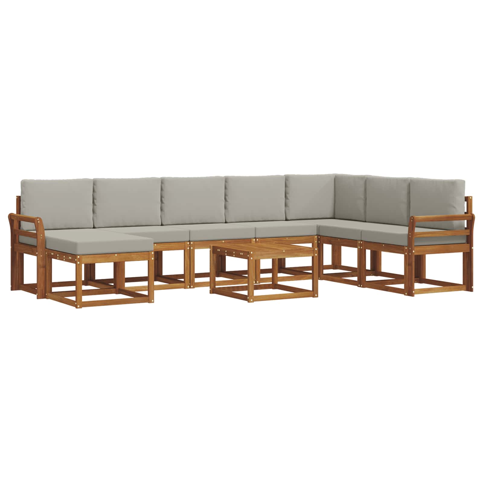 Set di divani da esterno 9 pcs Grigio Naturale e Chiaro | homemem39