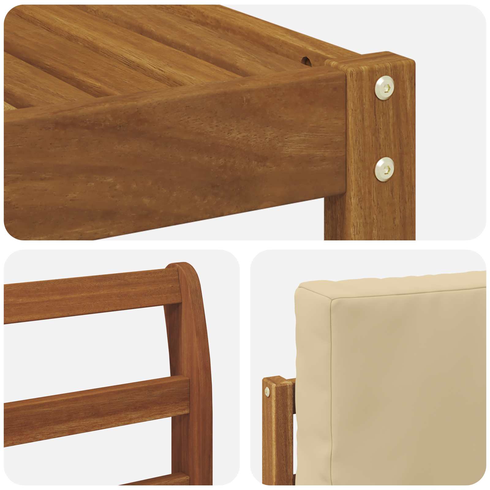 Set di divani da esterno con cuscino 9 pcs Naturale e Beige | homemem39