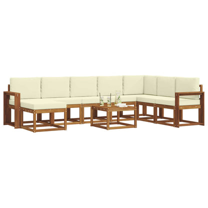 Set di divani da esterno con cuscino 9 pcs Naturale e Crema | homemem39