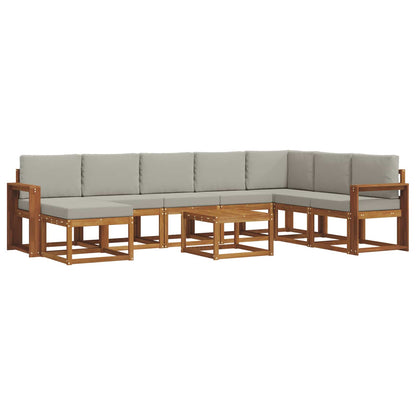 Set di divani da esterno 9 pcs Grigio Naturale e Chiaro | homemem39