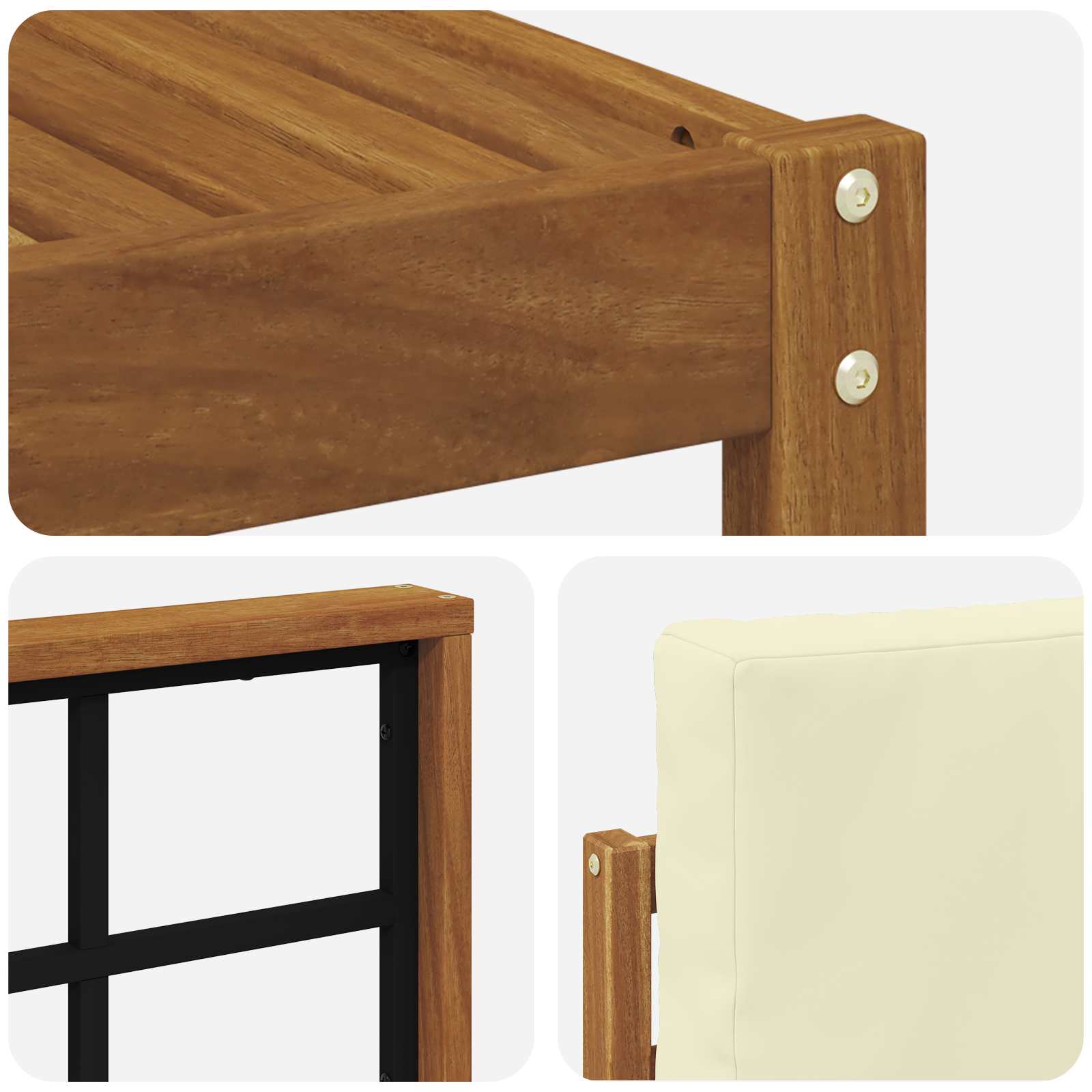 Set di divani da esterno con cuscino 9 pcs Naturale e Crema | homemem39