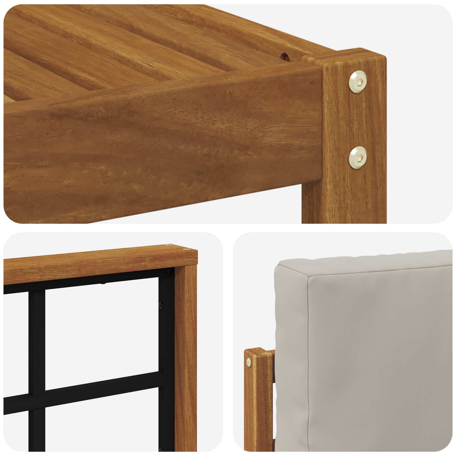 Set di divani da esterno 9 pcs Grigio Naturale e Chiaro | homemem39