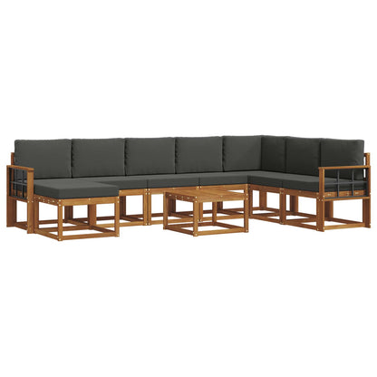 Set di divani da esterno con cuscino 9 pcs Naturale e Antracite