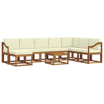 Set di divani da esterno con cuscino 9 pcs Naturale e Crema | homemem39