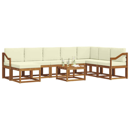 Set di divani da esterno con cuscino 9 pcs Naturale e Crema