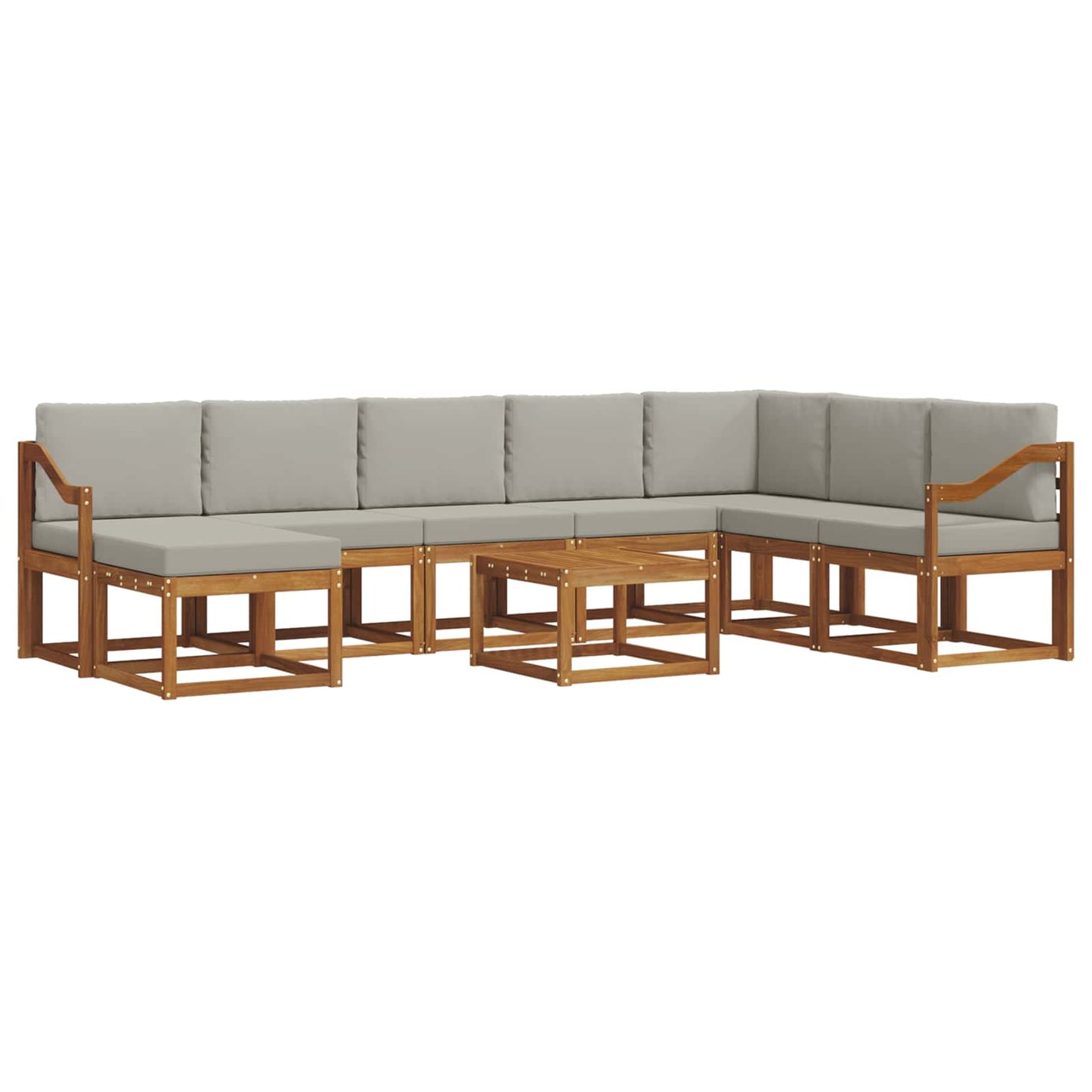 Set di divani da esterno 9 pcs Grigio Naturale e Chiaro | homemem39