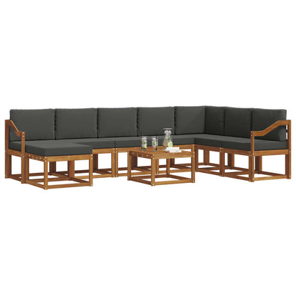 Set di divani da esterno con cuscino 9 pcs Naturale e Antracite