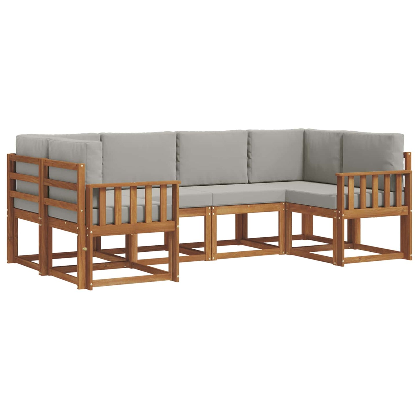 Set di divani da esterno 6 pcs Grigio Naturale e Chiaro | homemem39