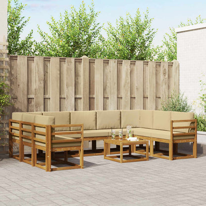 Set di divani da esterno 10 pz 9-Posti Naturale e Beige | homemem39