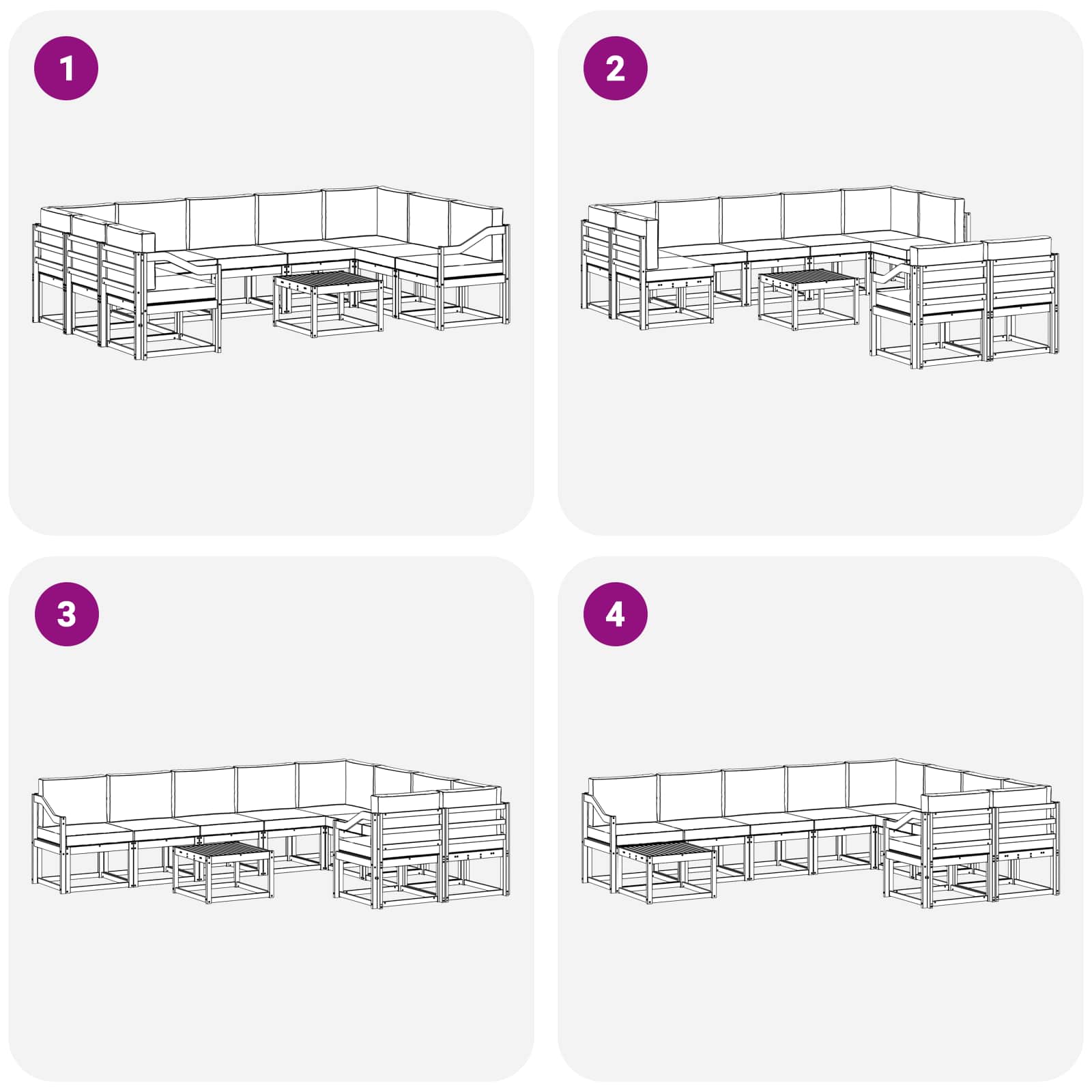 Set di divani da esterno 10 pcs Grigio Naturale e Chiaro | homemem39