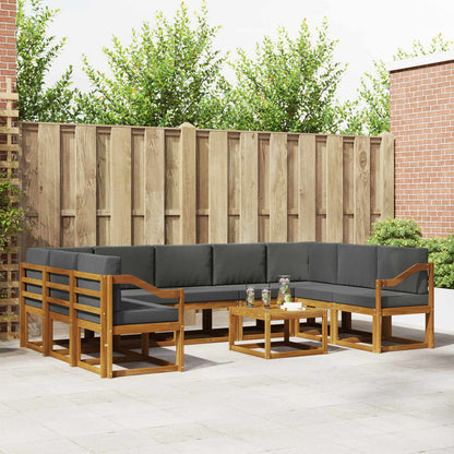 Set di divani da esterno 10 pcs Naturale e Antracite