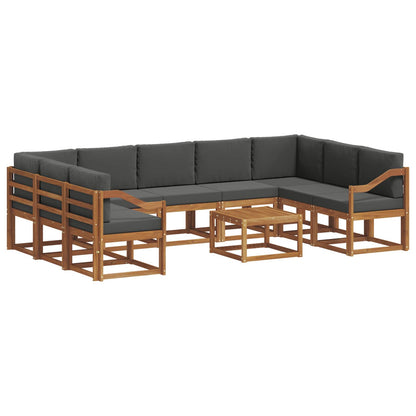 Set di divani da esterno 10 pcs Naturale e Antracite | homemem39