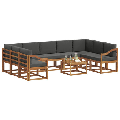 Set di divani da esterno 10 pcs Naturale e Antracite