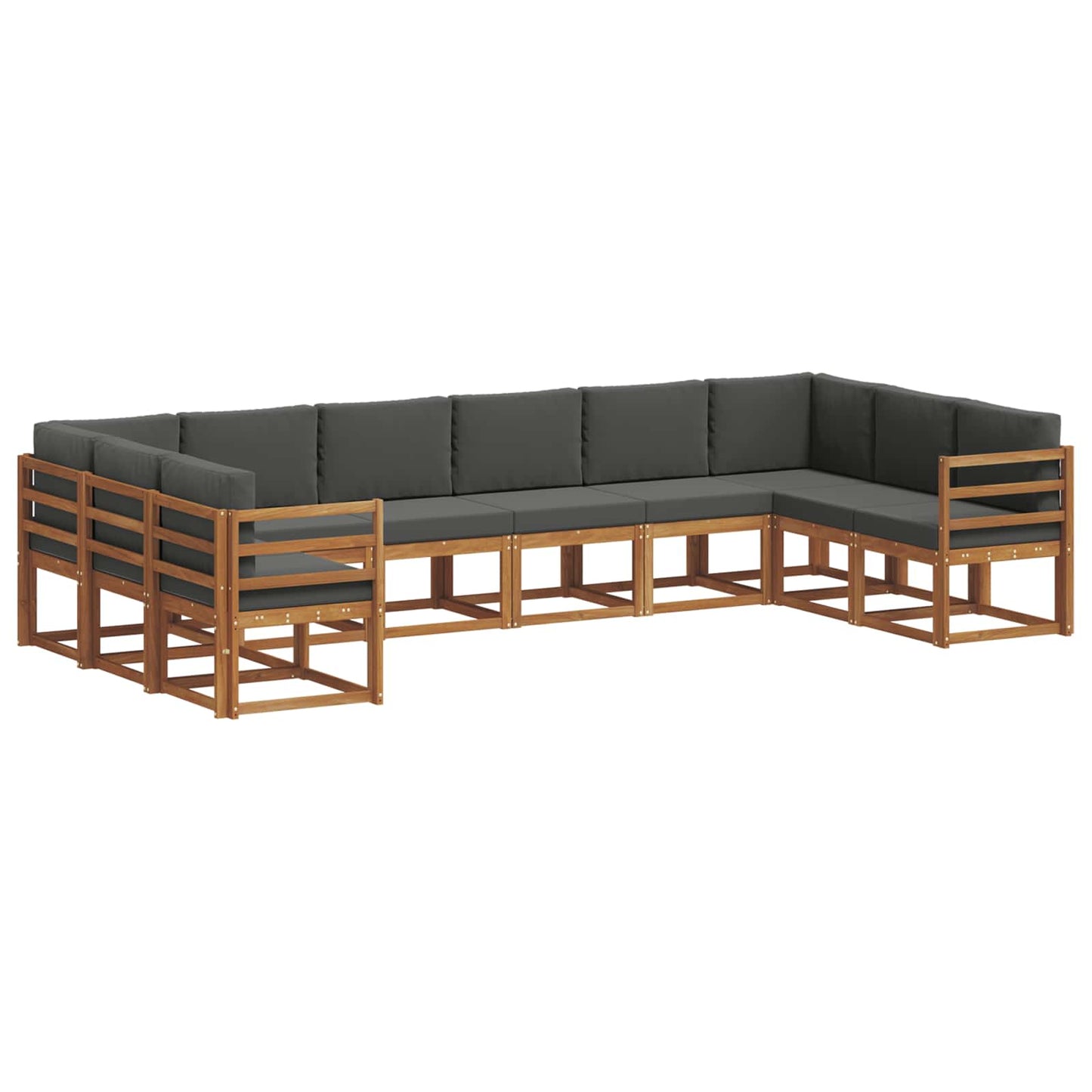 Set di divani da esterno 10 pcs Naturale e Antracite | homemem39