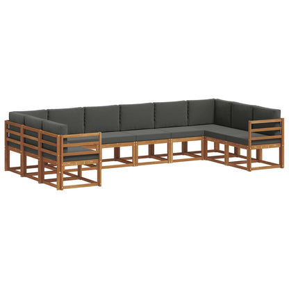 Set di divani da esterno 10 pcs Naturale e Antracite