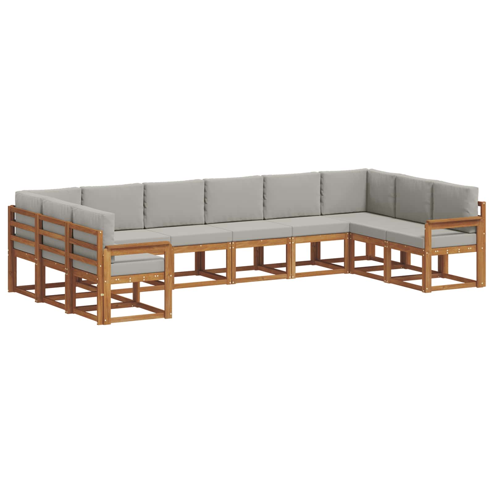 Set di divani da esterno 10 pcs Grigio Naturale e Chiaro | homemem39