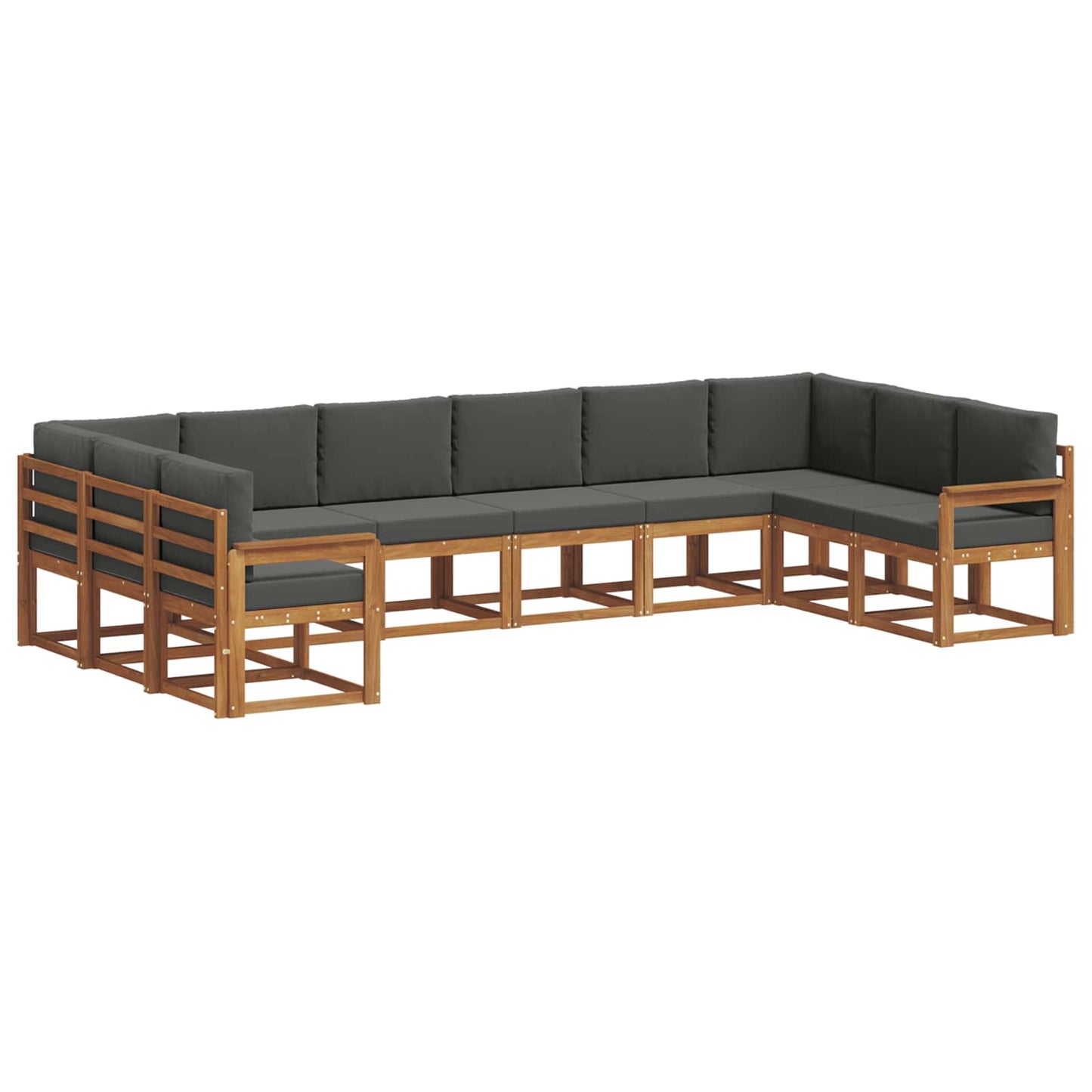 Set di divani da esterno 10 pcs Naturale e Antracite | homemem39