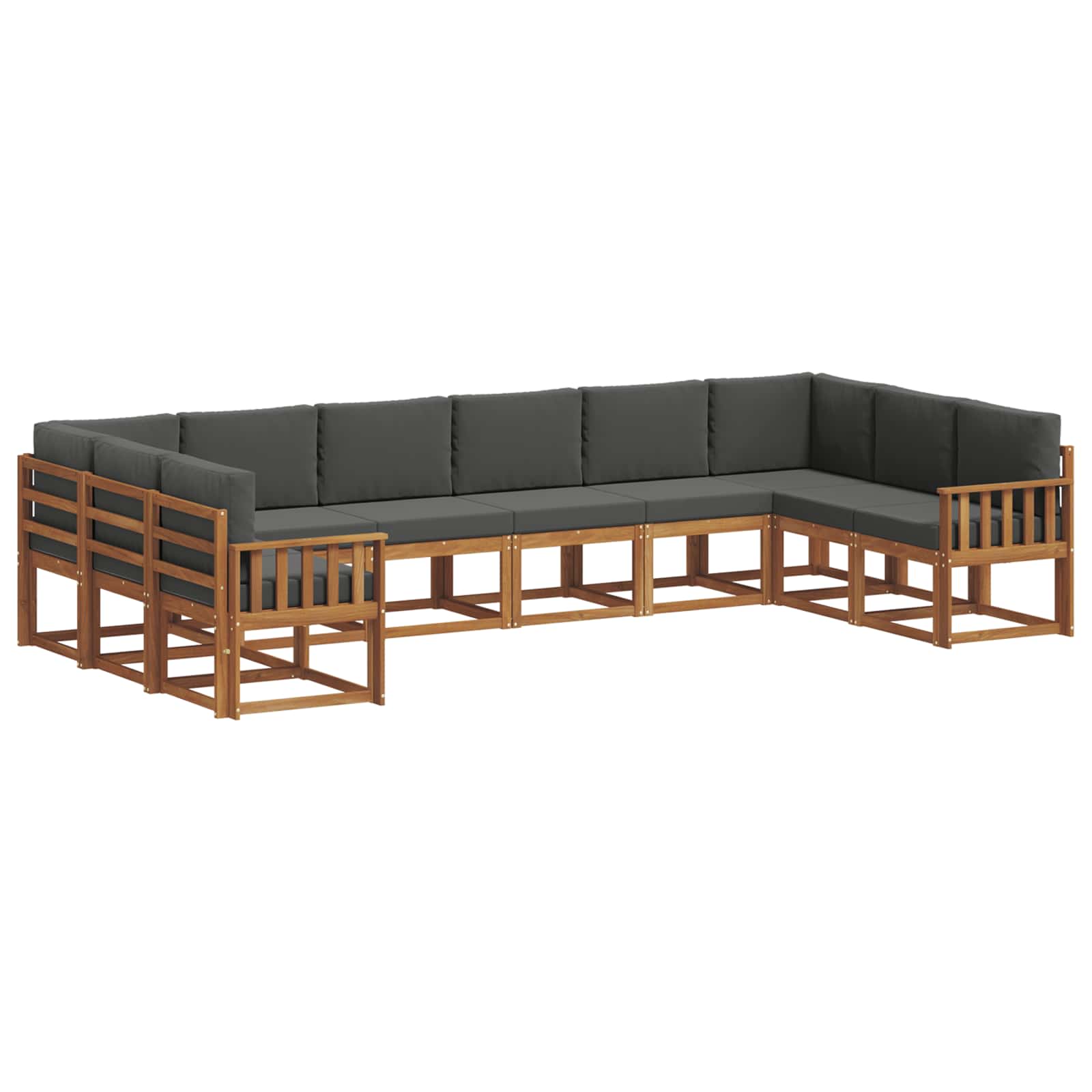 Set di divani da esterno 10 pcs Naturale e Antracite | homemem39