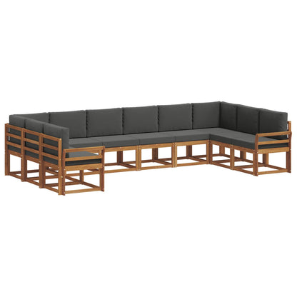 Set di divani da esterno 10 pcs Naturale e Antracite | homemem39