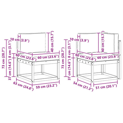 Set di divani da esterno con cuscino 10 pcs Naturale e Beige