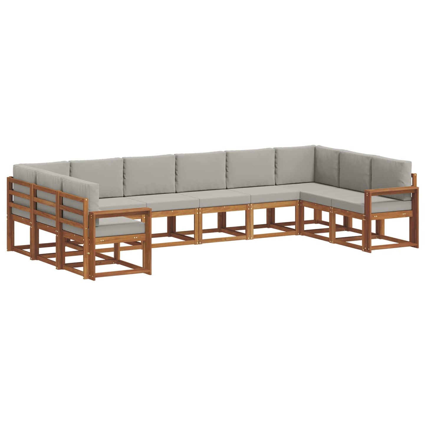 Set di divani da esterno 10 pcs Grigio Naturale e Chiaro | homemem39