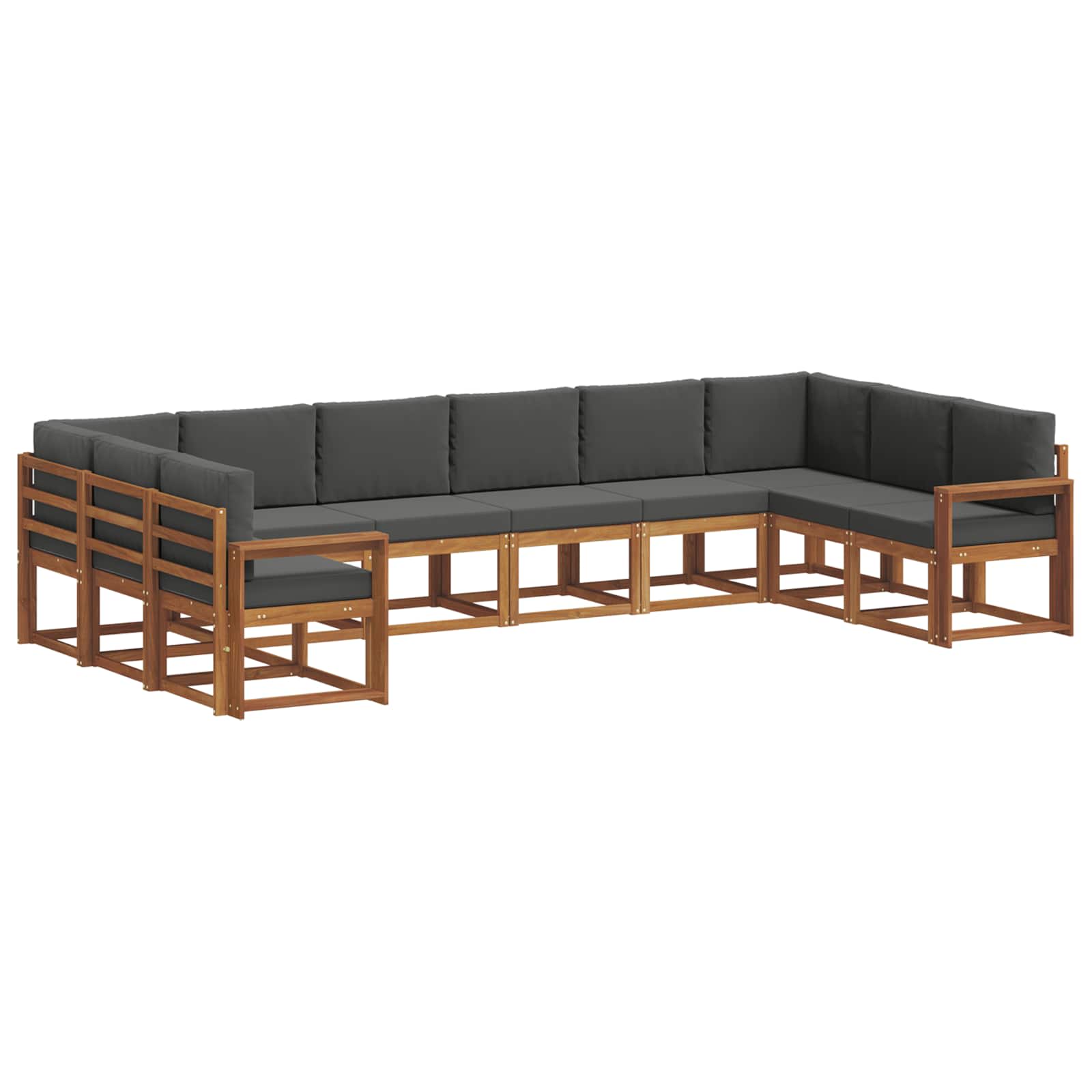 Set di divani da esterno 10 pcs Naturale e Antracite | homemem39