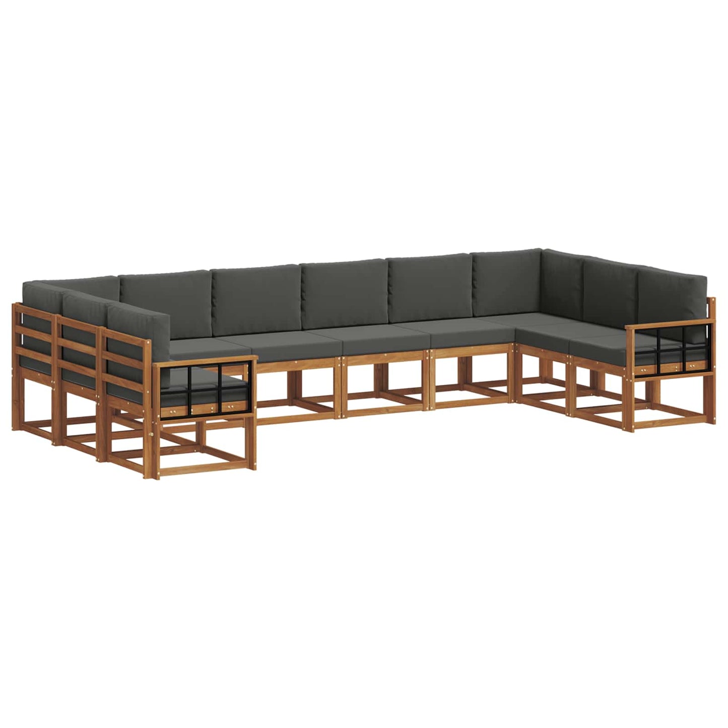 Set di divani da esterno 10 pcs Naturale e Antracite