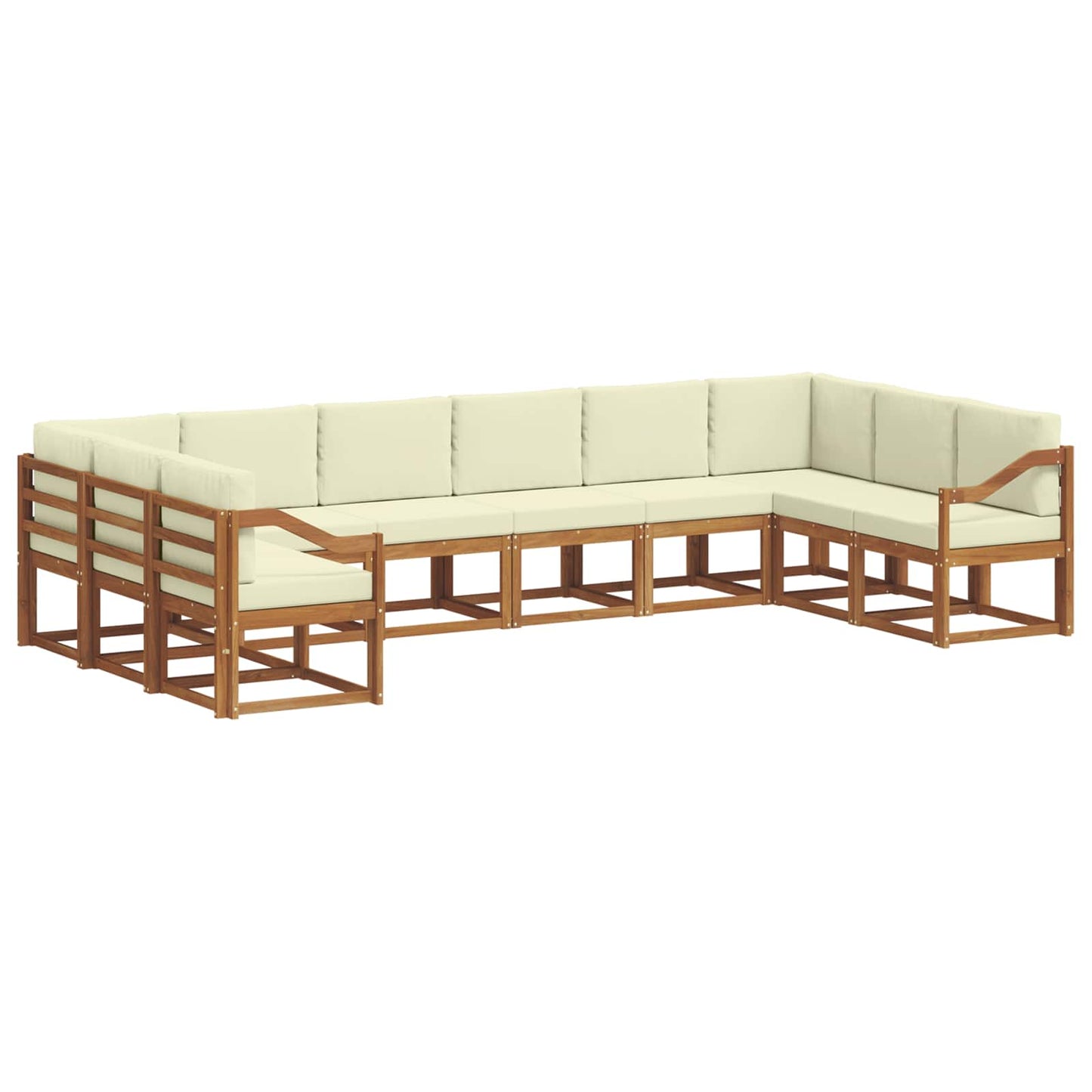 Set di divani da esterno con cuscino 10 pcs Naturale e Crema | homemem39
