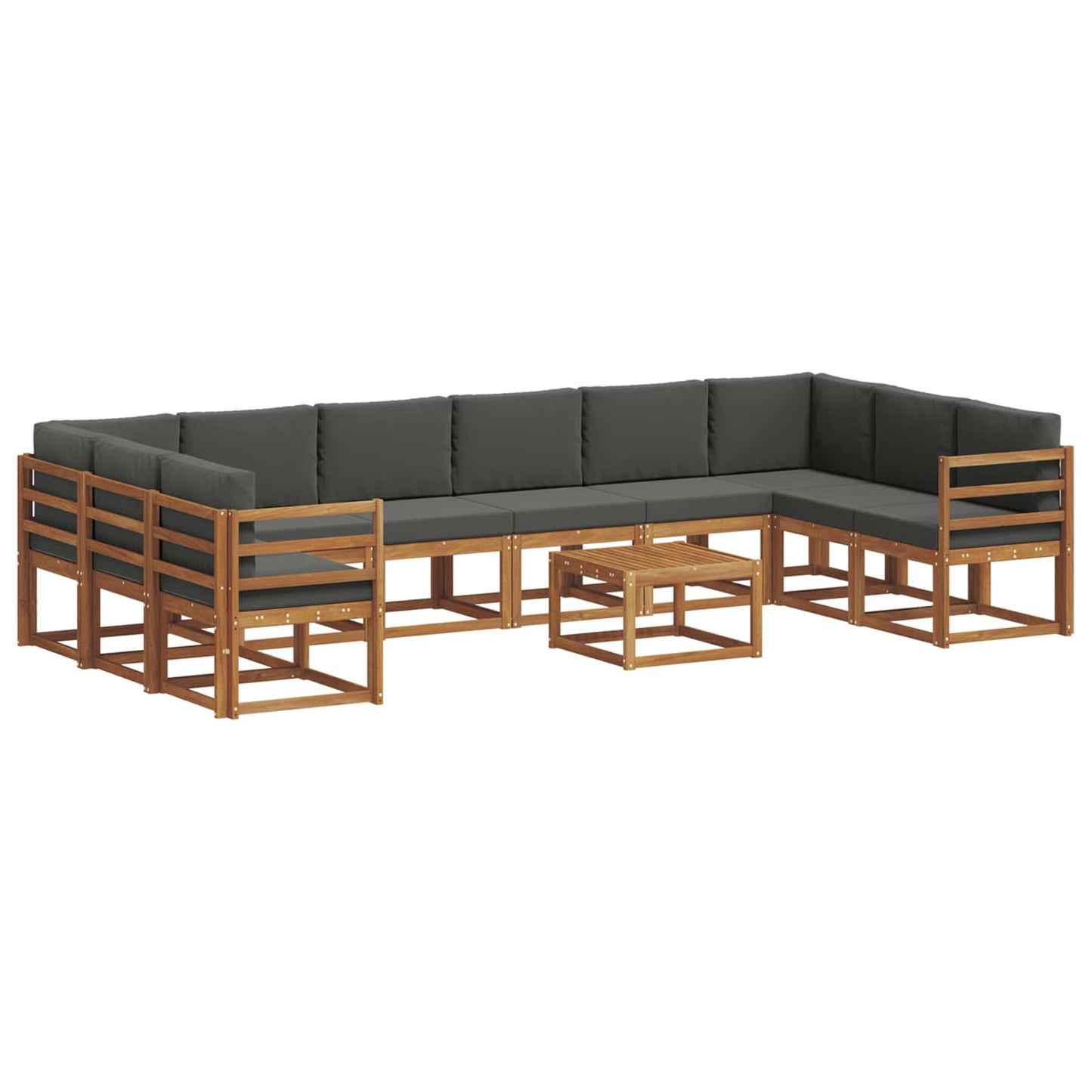 Set di divani da esterno 11 pcs Naturale e Antracite | homemem39