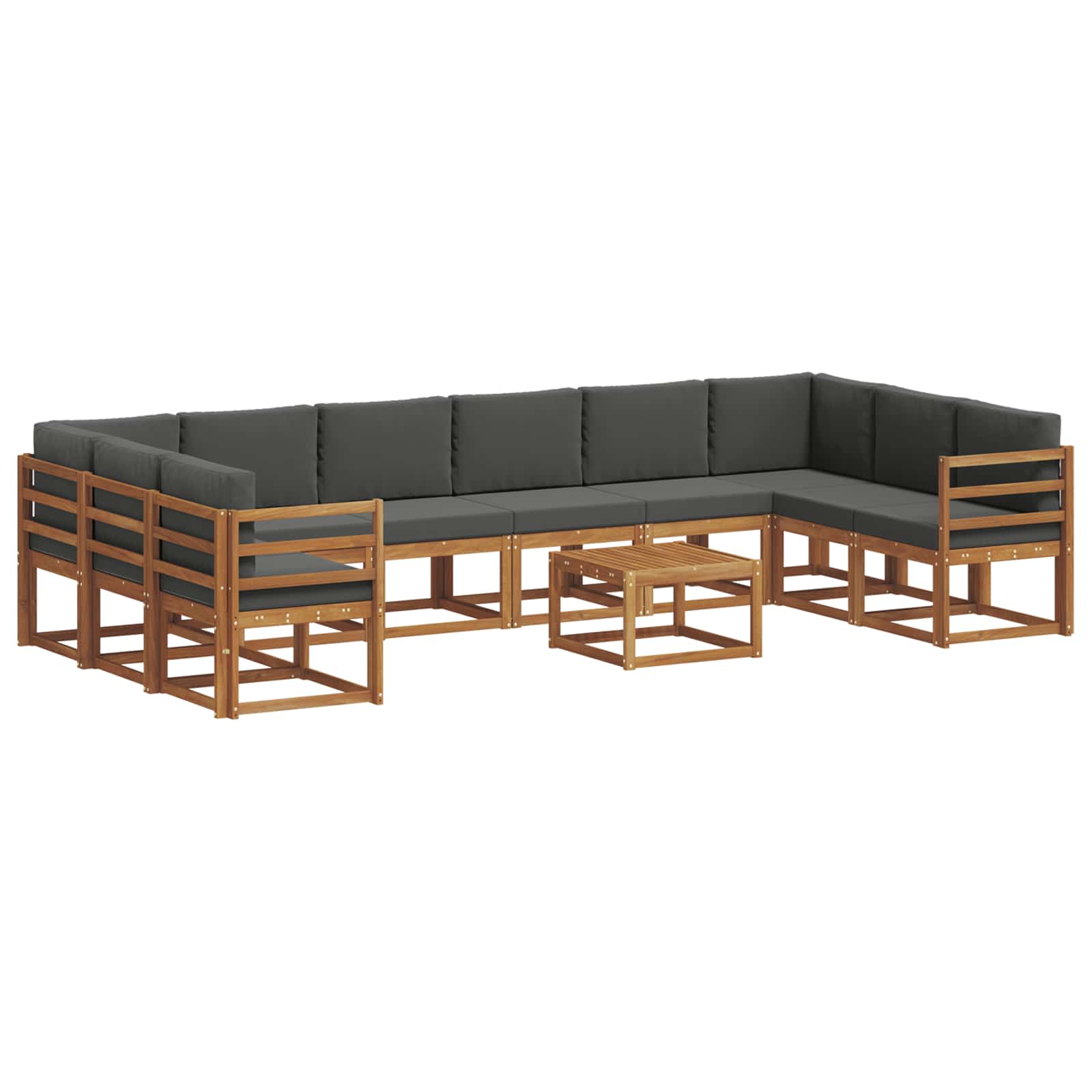 Set di divani da esterno 11 pcs Naturale e Antracite | homemem39