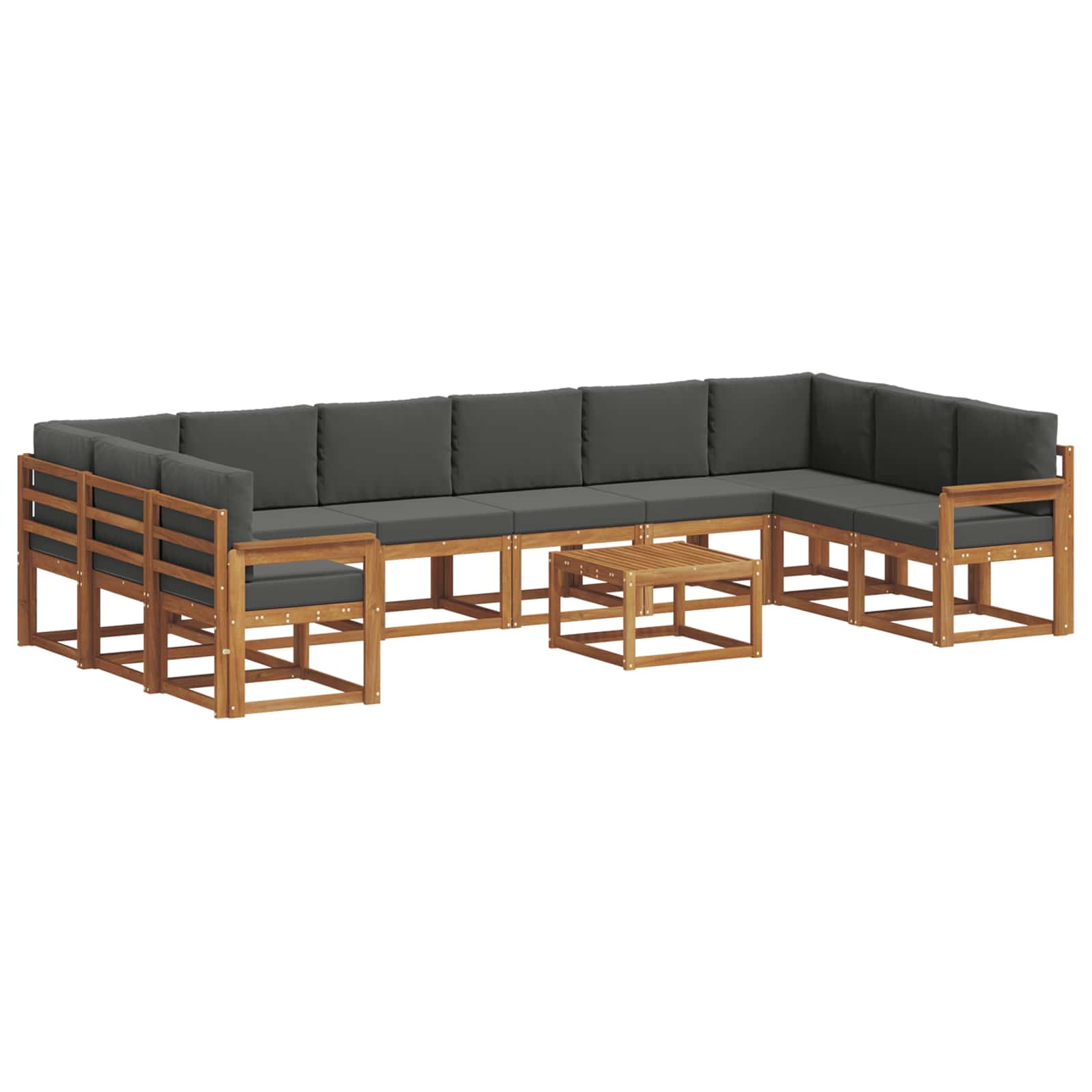 Set di divani da esterno 11 pcs Naturale e Antracite | homemem39