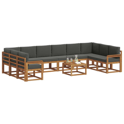 Set di divani da esterno 11 pcs Naturale e Antracite | homemem39