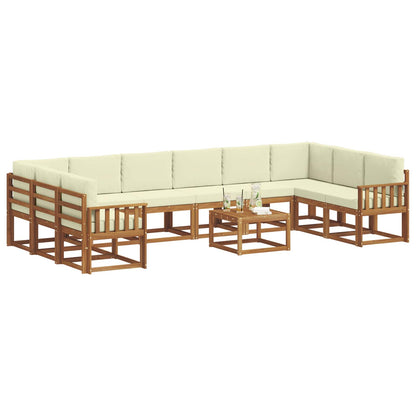 Set di divani da esterno con cuscino 11 pcs Naturale e Crema