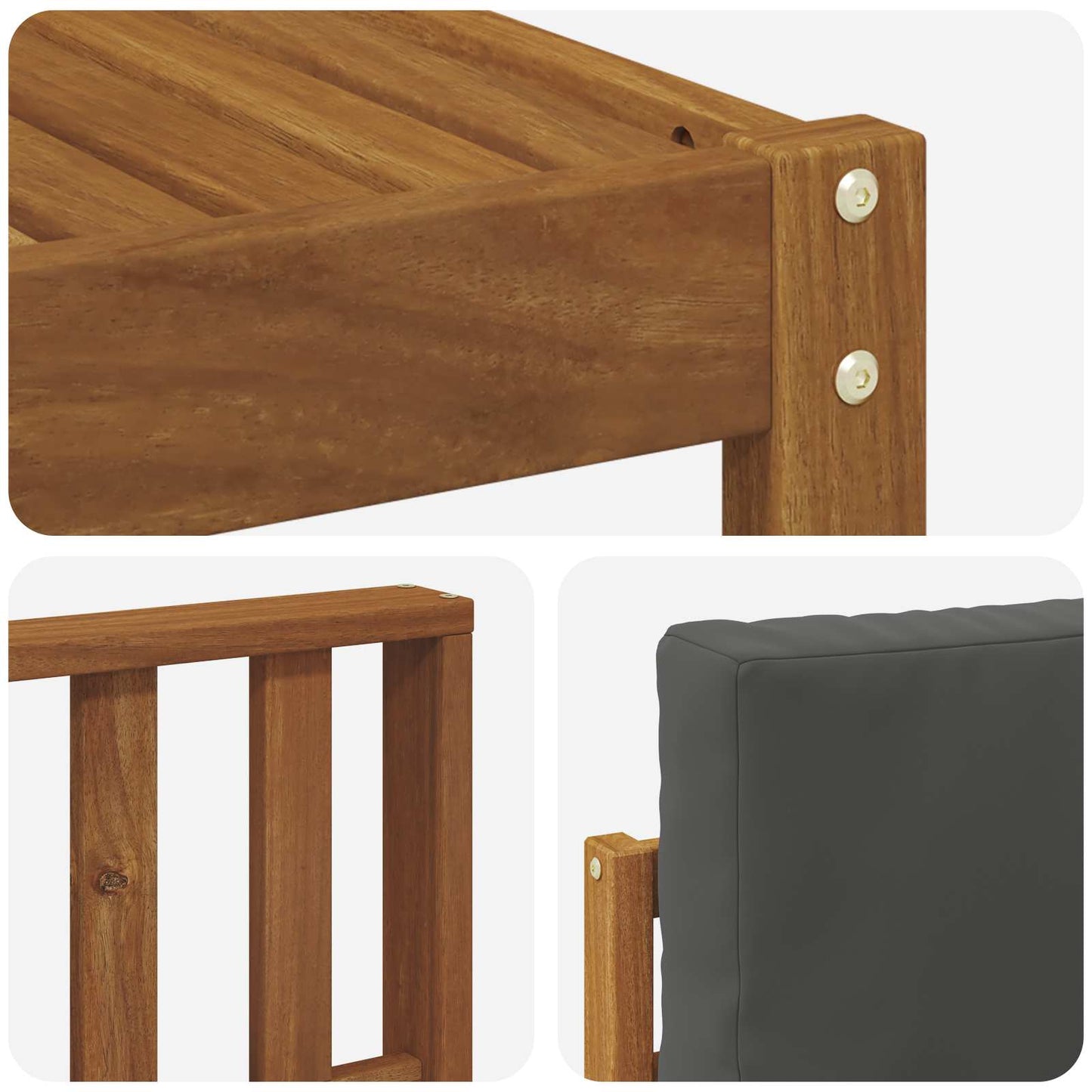 Set di divani da esterno 11 pcs Naturale e Antracite | homemem39