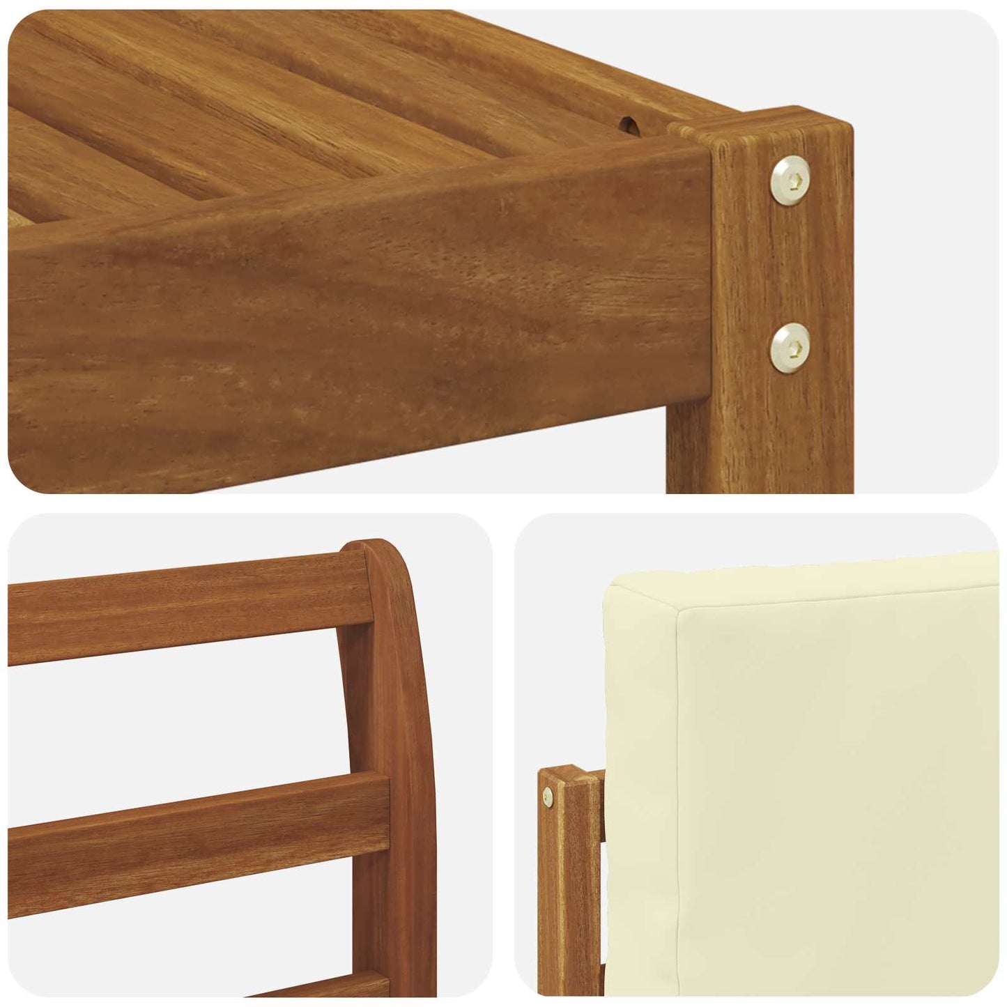 Set di divani da esterno con cuscino 11 pcs Naturale e Crema | homemem39