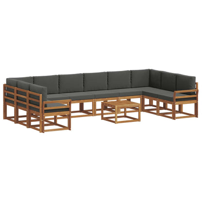 Set di divani da esterno 11 pcs Naturale e Antracite | homemem39