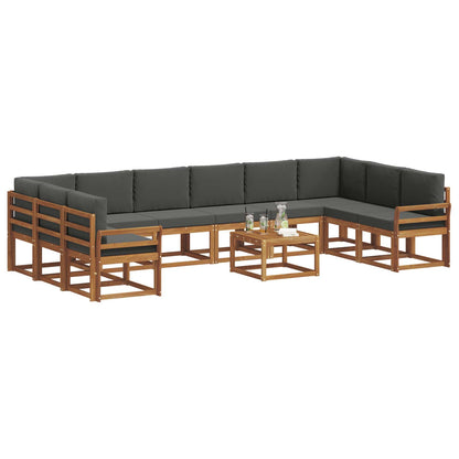 Set di divani da esterno 11 pcs Naturale e Antracite | homemem39