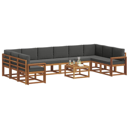 Set di divani da esterno 11 pcs Naturale e Antracite