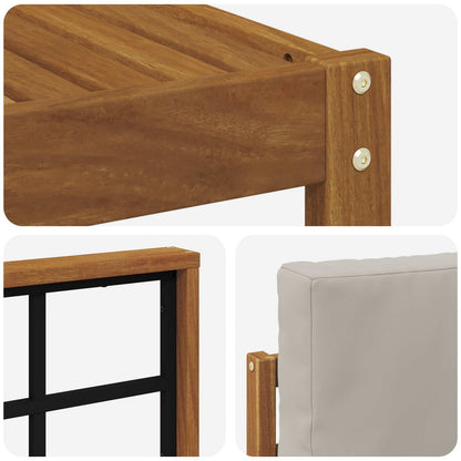 Set di divani da esterno 11 pcs Grigio Naturale e Chiaro | homemem39
