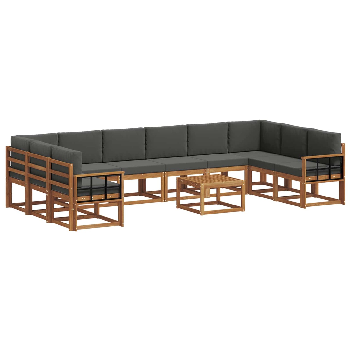 Set di divani da esterno 11 pcs Naturale e Antracite | homemem39