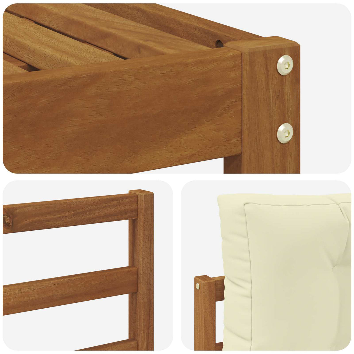Set di divani da esterno 5 pz Naturale e Crema | homemem39